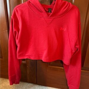 Red Cropped Lululemon team canada Hoodie
